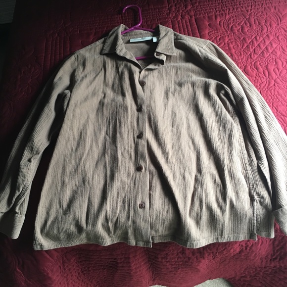 Tan Button-Up - Picture 2 of 6